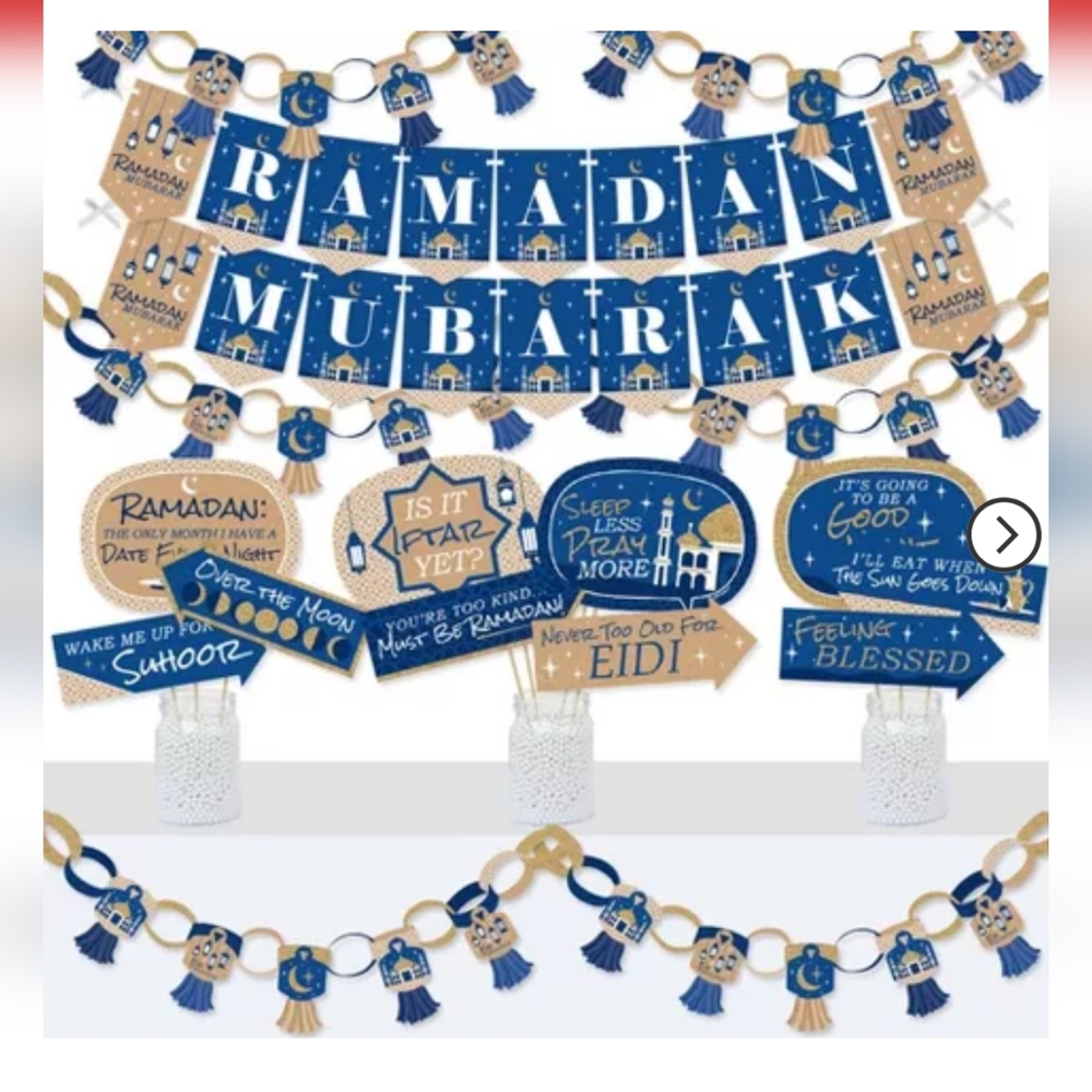 Big Dot of Happiness Ramadan Banner and Photo booth Decor Doterrific Bundle